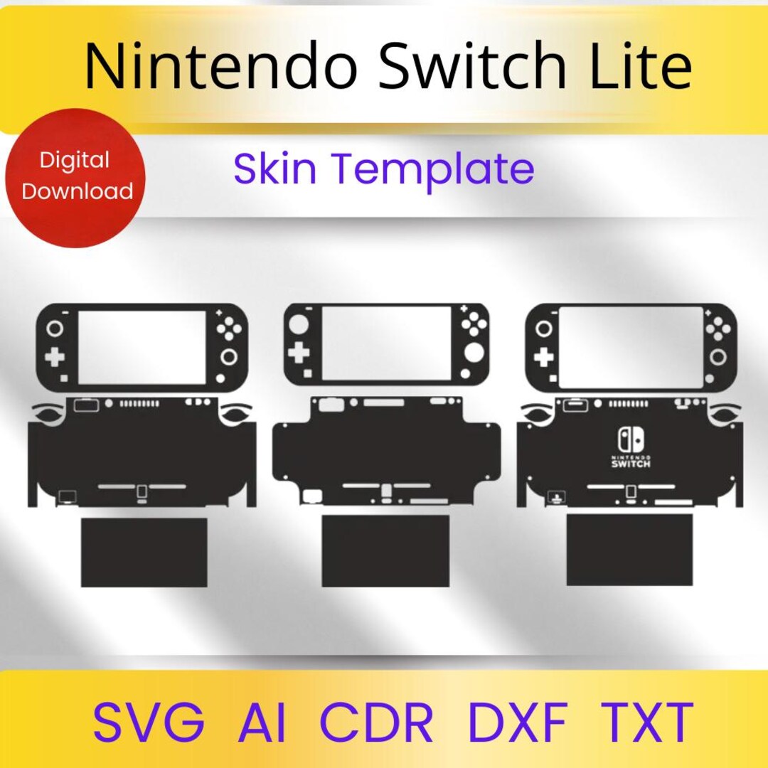 Nintendo Switch Lite Skin Cutting Template Svg DXF AI CDR | Vinyl Wrap ...