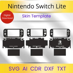 Nintendo Switch Lite Skin Cutting Template Svg DXF AI CDR | Vinyl Wrap & Decal Files for Cricut Silhouette | Instant Download
