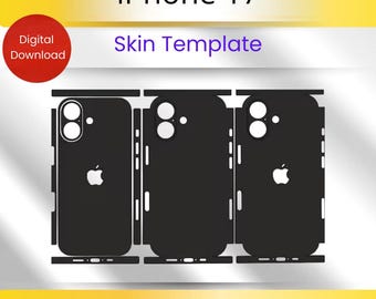 Plantilla de diseño para iPhone 17: archivo de corte de vinilo envolvente (SVG, DXF, EPS, AI) (descarga digital)