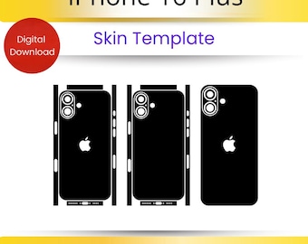 Plantilla de diseño para iPhone 16+: archivo SVG de corte envolvente completo (descarga digital)