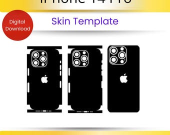 Plantilla de diseño para iPhone 14 Pro: archivo SVG de corte envolvente completo (descarga digital)