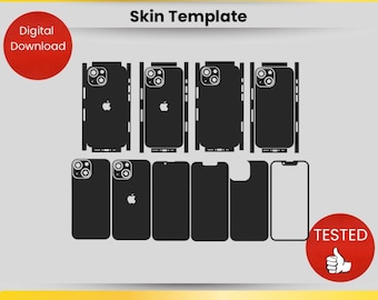 Plantilla de diseño para iPhone 13 mini (Svg, Dxf, AI, Cdr) / Archivo de corte para envoltura de teléfono / Compatible con Cricut Silhouette / Descarga digital