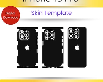 Plantilla de diseño para iPhone 15 Pro: archivo SVG de corte completo (descarga digital)