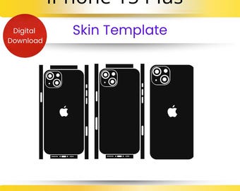 Plantilla de diseño para iPhone 15+: archivo SVG de corte envolvente completo (descarga digital)