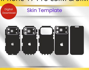 Plantilla de diseño para iPhone 17 Pro: archivo de corte de vinilo envolvente (SVG, DXF, EPS, AI) (descarga digital)