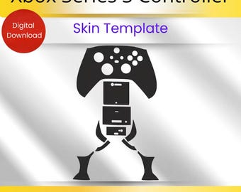 Plantilla de corte de piel para mando de Xbox Series S (Svg, Dxf, AI, Cdr) / Archivo de vinilo y piel para mando / Descarga instantánea