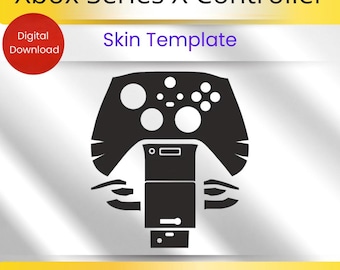Plantilla de corte de piel para mando de Xbox Series X (Svg, Dxf, AI, Cdr) / Archivo de vinilo y piel para mando / Descarga instantánea