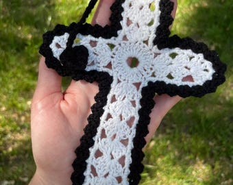 Crochet cross bookmark, Christian decor