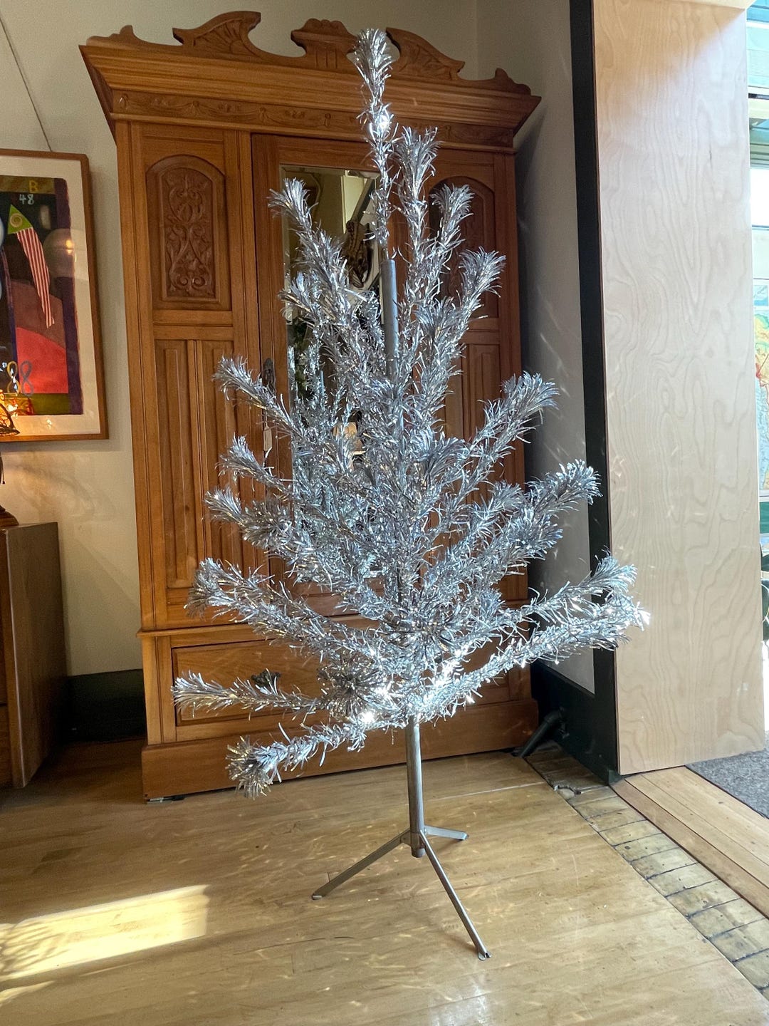 Vintage Silver Tinsel Tree (70”) - Etsy