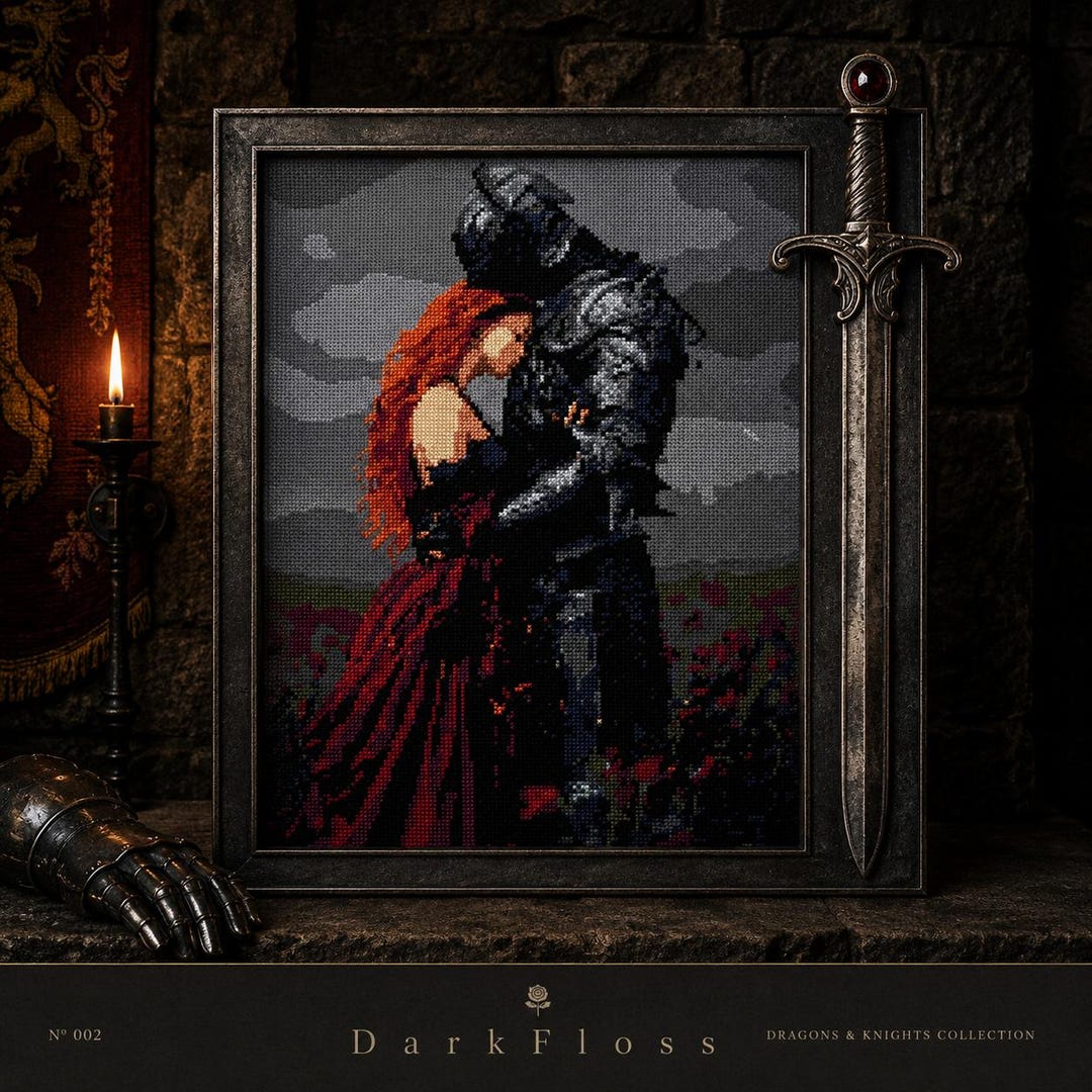 Medieval Knight Cross Stitch Pattern | Gothic Romance Fantasy | Full ...