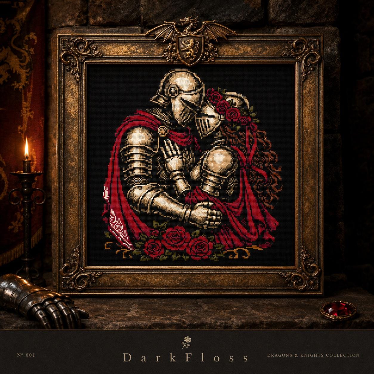 Medieval Cross Stitch Pattern | Gothic Knight Romance PDF | Valentine ...