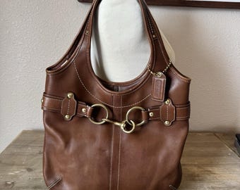 Vintage Coach Ergo Brown Leather Belted Tote Shoulder Authentic 11266 Pristine