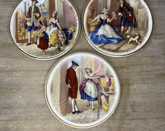 Vintage Myott England 4.5" mini transfer plate Cries of London Set Of 3