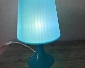 Vintage 1990s IKEA Lampan Turquoise Teal Blue Plastic Table Lamp ~Tested / Works