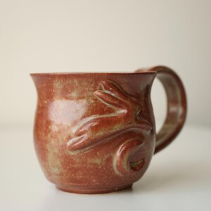 handmade ceramic bunny jumping over the moon woody space mug mug #2 (top mug)
