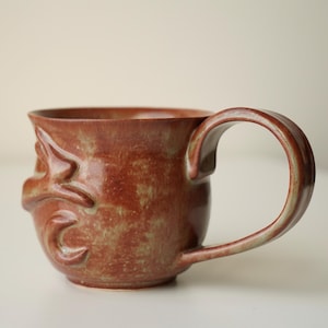 handmade ceramic bunny jumping over the moon woody space mug image 8