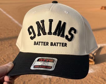 Custom Number Baseball Hat | Swing Batter Batter Puff Trucker Cap | Team Mom Gift