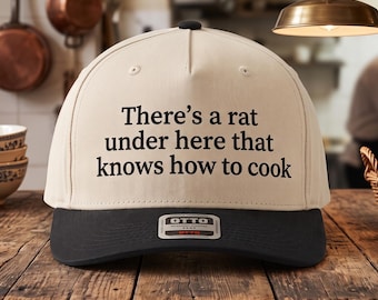 Rat Under Here Embroidered Hat, Funny Cooking Cap, Chef Mouse Movie Gift, Kitchen Humor