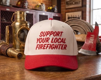 Support Your Local Firefighter Embroidered Hat Funny Fire Dept Trucker Cap Retro Fireman Gift