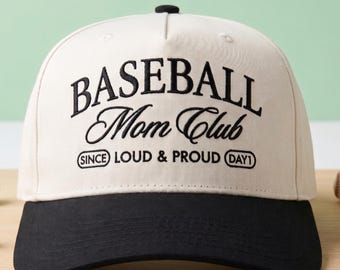 Baseball Mom Club Embroidered Hat, Embroidered Sports Fan Cap, Loud And Proud Mother Gift