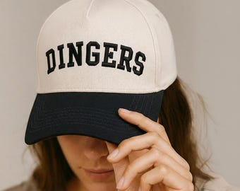 Dingers Hat: 3D Puff Embroidered Baseball Cap, Funny Home Run Fan Gift