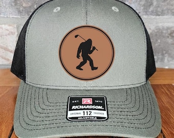 Richardson 112 Sasquatch Golfing Trucker Hat - Funny Bigfoot Leather Patch Snapback