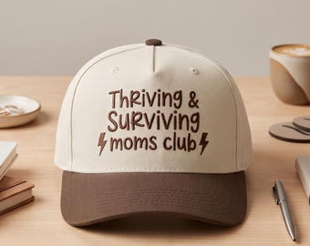 ThRiving And Surviving Moms Club Embroidered Hat, Embroidered Motherhood Cap, Funny Gift