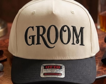 Groom Embroidered Hat, Embroidered Wedding Cap, Bachelor Party Gift For Him