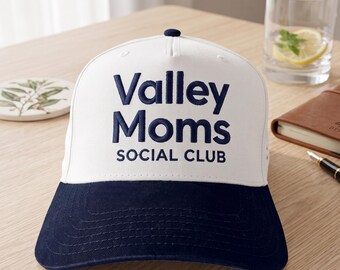 Valley Moms Social Club Embroidered Hat, Embroidered Community Cap, Trendy Parent Gift