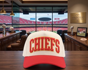 Chiefs Embroidered Hat Football Trucker Cap Retro Game Day Apparel
