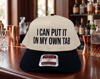 I Can Put It On My Own Tab Embroidered Hat Funny Sarcastic Black Cream Trucker Cap