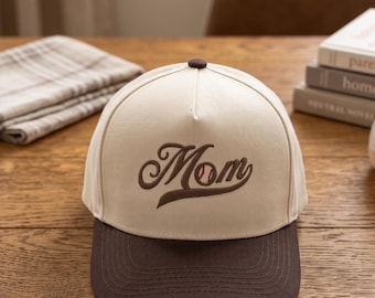 Baseball Mom Embroidered Hat, Embroidered Sports Mother Cap, Vintage Style Family Gift