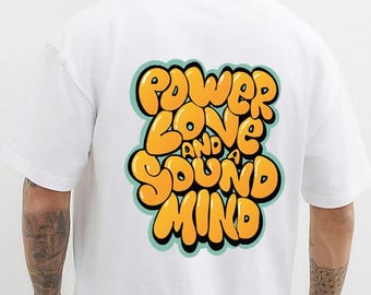 Camiseta inspiradora Power Love 3 Timoteo 14, camiseta retro basada en la fe