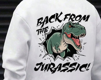 Camiseta con temática jurásica para hombre, camiseta gráfica con gráfico de T Rex