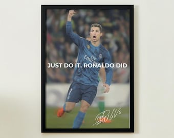 Cristiano Ronaldo Art Print, poster voetballegende, motiverend voetbaldecor