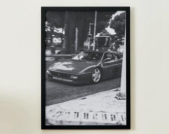 フェラーリ テスタロッサ クラシックカー アートプリント、イラスト