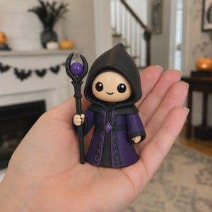 Warlock Buddy Figurine: 3D-Printed RPG Sidekick, Desk Display (3" Tall)