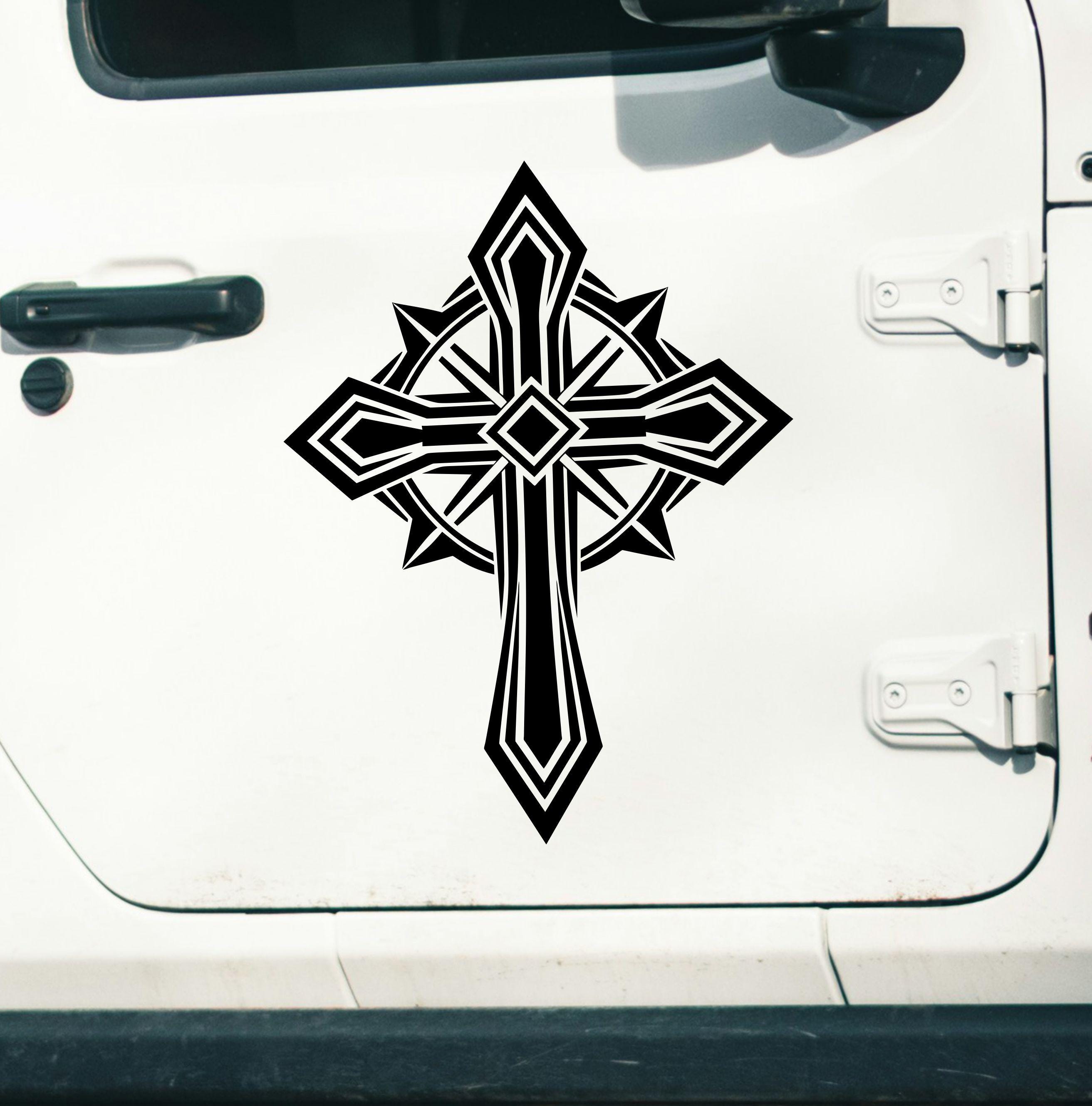Christian Cross Decal | Religious Faith Vinyl Sticker - Car, Wall ...