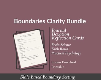Christian Boundary Clarity Bundle | Faith + Neuroscience Devotional, Journal & Reflection Cards for Inner Healing