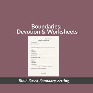 Devocional cristiano sobre límites + paquete de hojas de trabajo / imprimible cristiano
