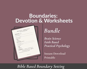 Christian  Boundary Devotional + Worksheet bundle |Christian printable