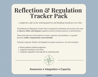 Reflection & Regulation Tracker Pack | Practice-Specific Emotional Regulation Trackers | Faith-Based Nervous System Tools