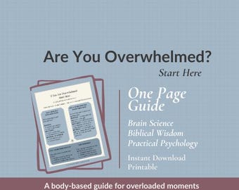 Are You Overwhelmed? Start Here | Body-Based Stress Response Guide | One-Page Instant Download