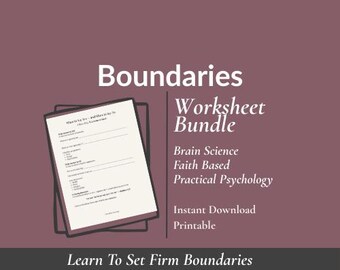 Pacote de Planilhas sobre Limites | Fé Cristã + Ferramentas da Neurociência para Clareza Emocional e Limites Saudáveis
