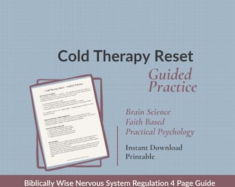 Cold Therapy Worksheet | Nervous System Regulation, Christian Coping Skills (PDF Download)
