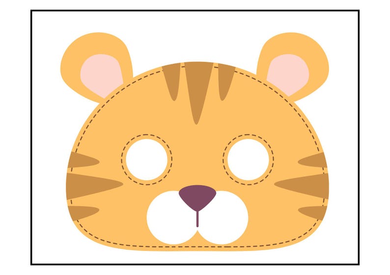 Printable Safari Animal Masks for Kids Jungle Party Activity Zoo ...