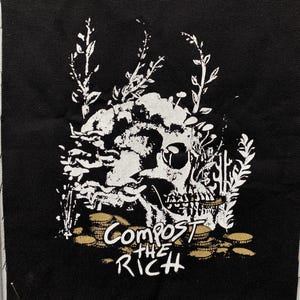 Composta a los ricos / Parche trasero serigrafiado / Crust Punk gótico DIY / Come a los ricos / Parche grande para coser en chaquetas, sudaderas con capucha y chalecos