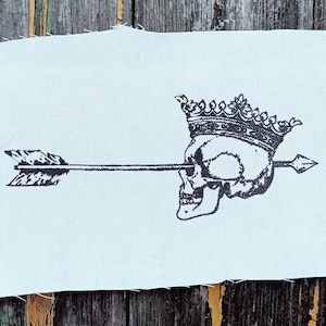 No Kings | Screenprint Patch | Skull & Arrow | DIY Crust Punk | sew on Accessoire