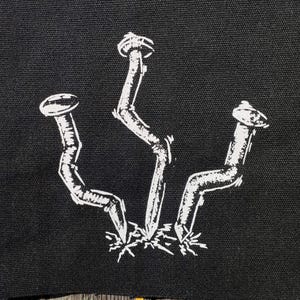 Crooked Nails | Screenprint Patch | DIY Crust Punk Goth | Accessory for Battle Jacket  Vest