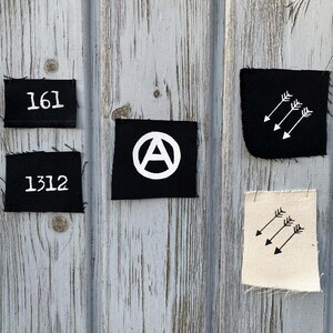 Mini Screenprint Patch | DIY Crust Punk Metal | Filler and Repair for Battle Jackets Vests Crust Pants | Heavy Cotton Canvas Sew-On Applique